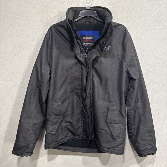 Hollister All Weather Jacket Women’s Size M Black Fleece Lined GUC - Picture 1 of 9
